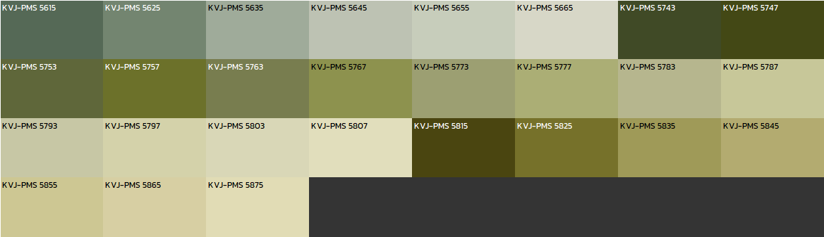 ตารางสีสำหรับพลาสติก KVJ Union 6